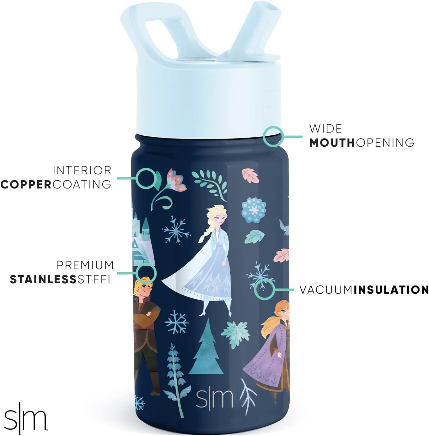 Simple Modern - Frozen de Disney - Botella de agua acero inoxidable aislado