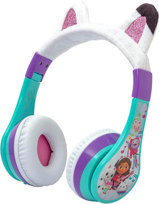 Gabbys Dollhouse - Auriculares inalámbricos para niños, auriculares Bluetooth con micrófono