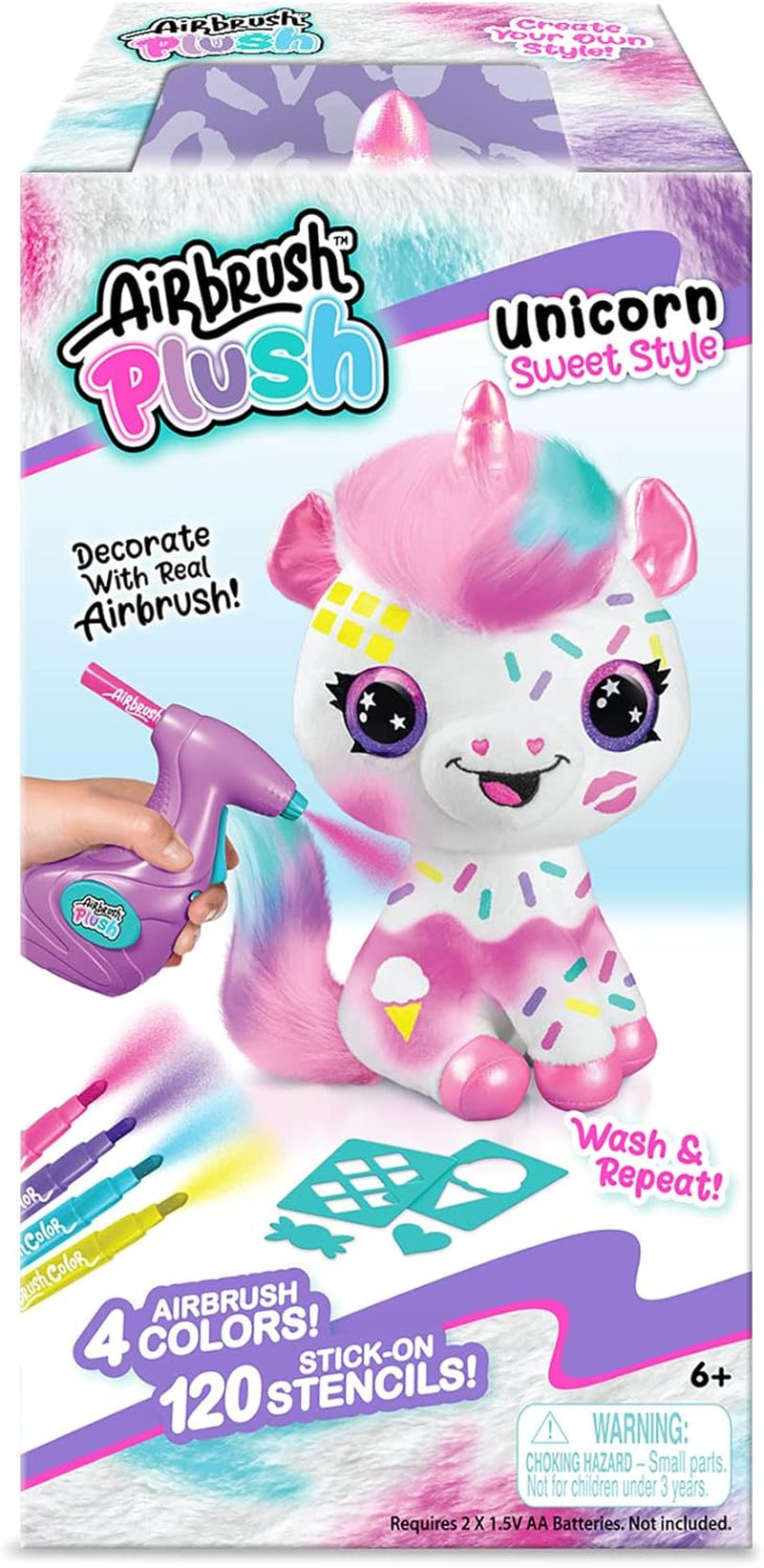 Canal Toys Personaliza el unicornio rosa grande de peluche con aerógrafo. Decora, lava, repite.