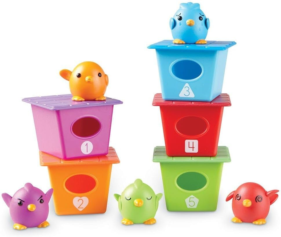 Peek-A-Bird Learning Buddies - 15 Pieces, Age 18 Months+ Toddler Learning Activities, Preschool Toys, Educational Toy for Color Teaching