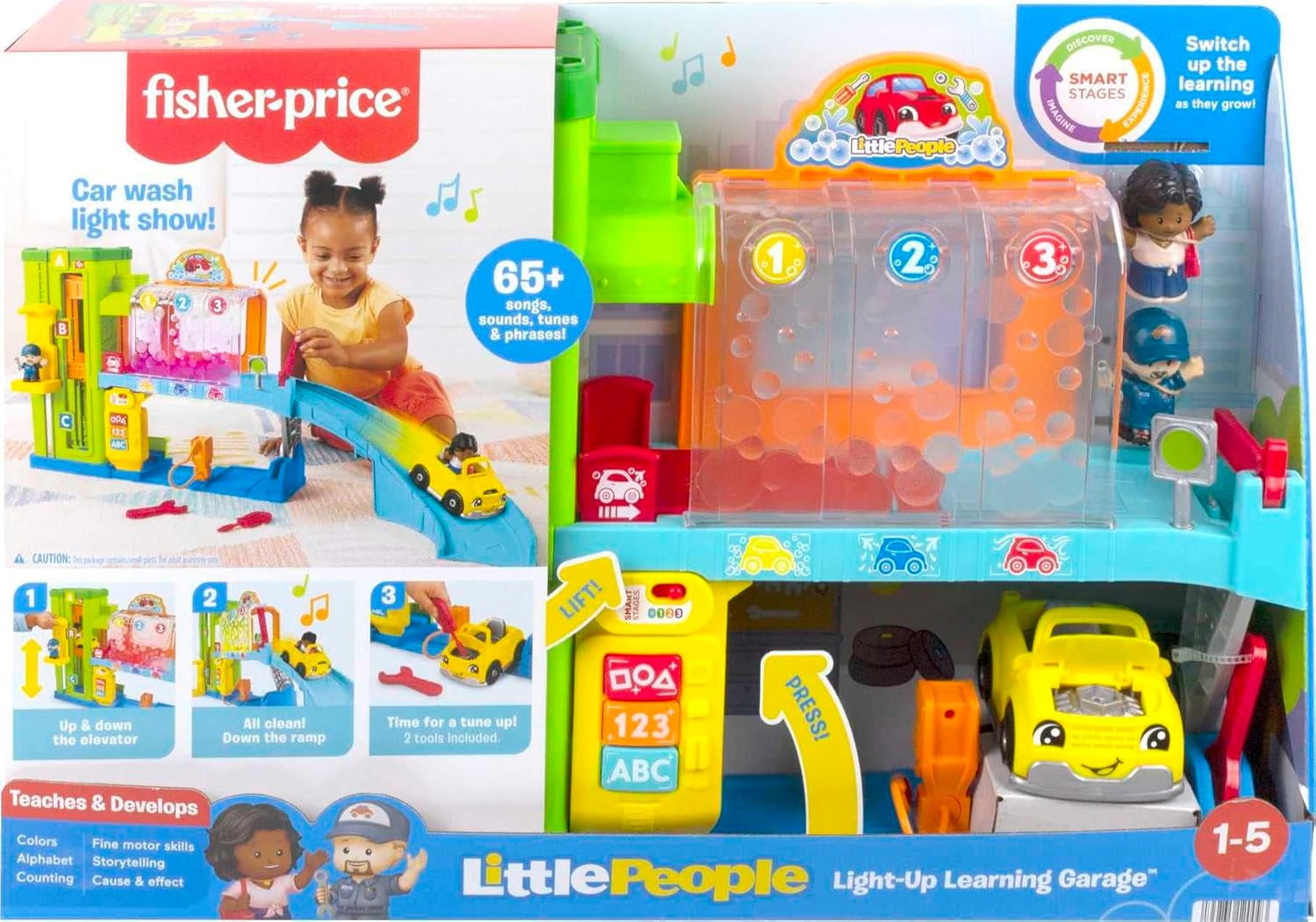 Fisher-Price Little People Garaje de aprendizaje con luces con escenarios inteligentes