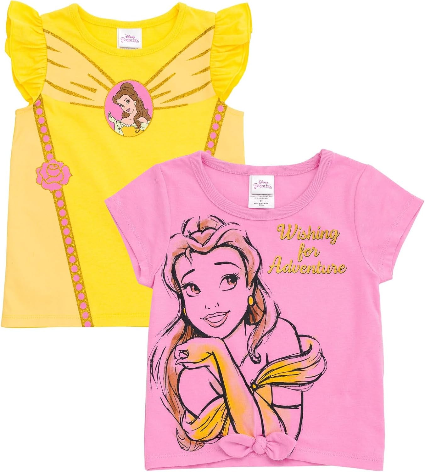 Disney Paquete de 2 camisetas para niñas