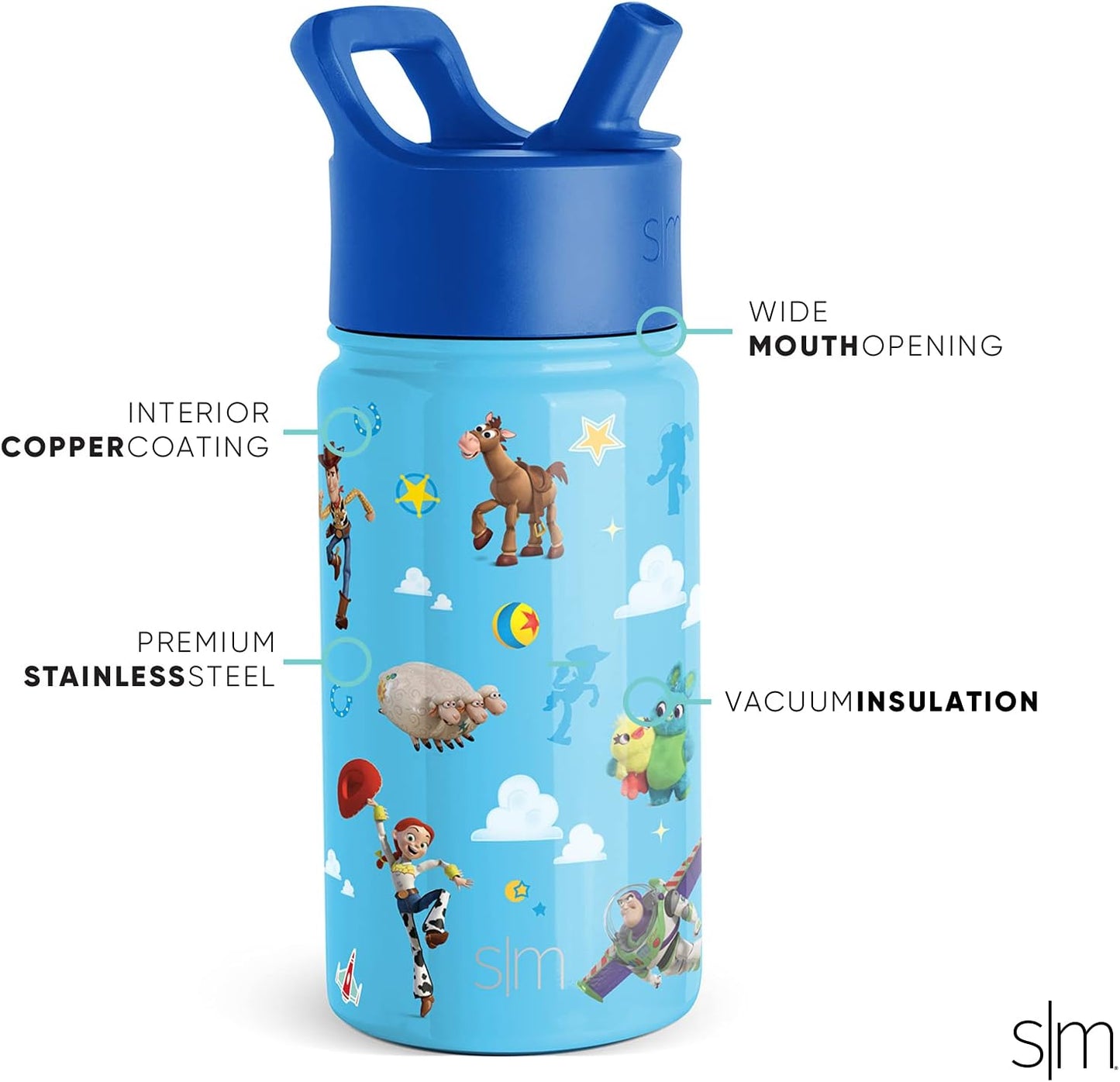 Simple Modern - Toy Story de Disney Pixar - Botella de agua de acero inoxidable aislado