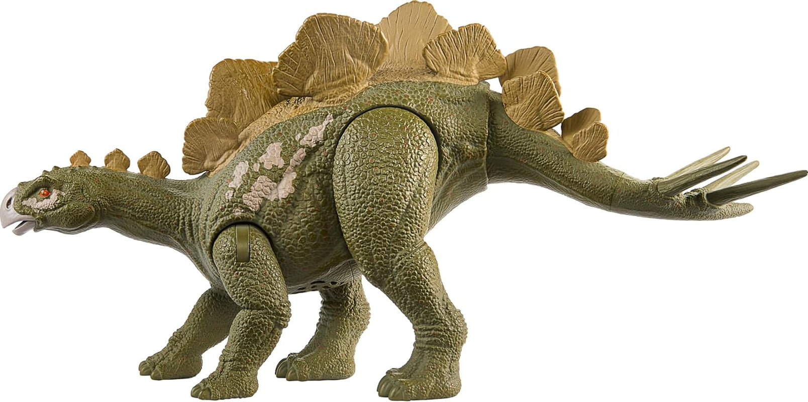 Mattel Jurassic World Wild Roar - Figura de dinosaurio Hesperosaurus con sonido continuo de rugido y acción de ataque