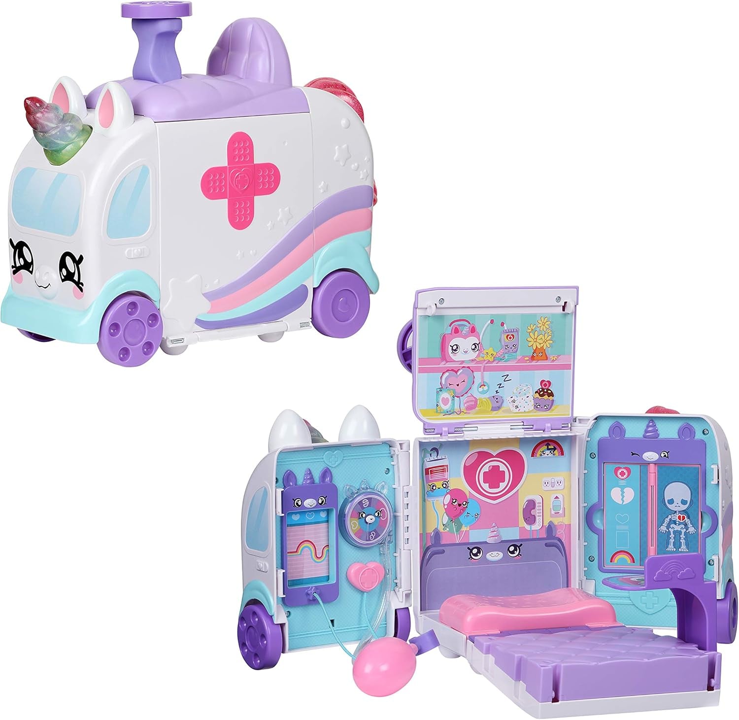 Kindi Kids Hospital Corner - Ambulancia Unicornio - Alfombra de juego incluida