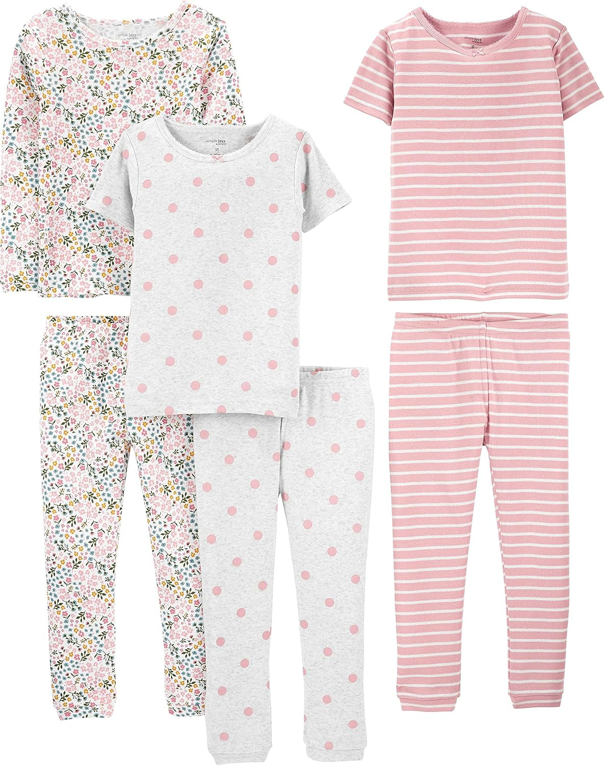 Simple Joys by Carter's Conjunto de pijama de algodón de 6 piezas