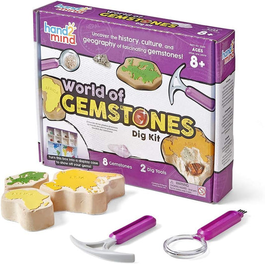 hand2mind Kit con 8 piedras preciosas reales para descubrir