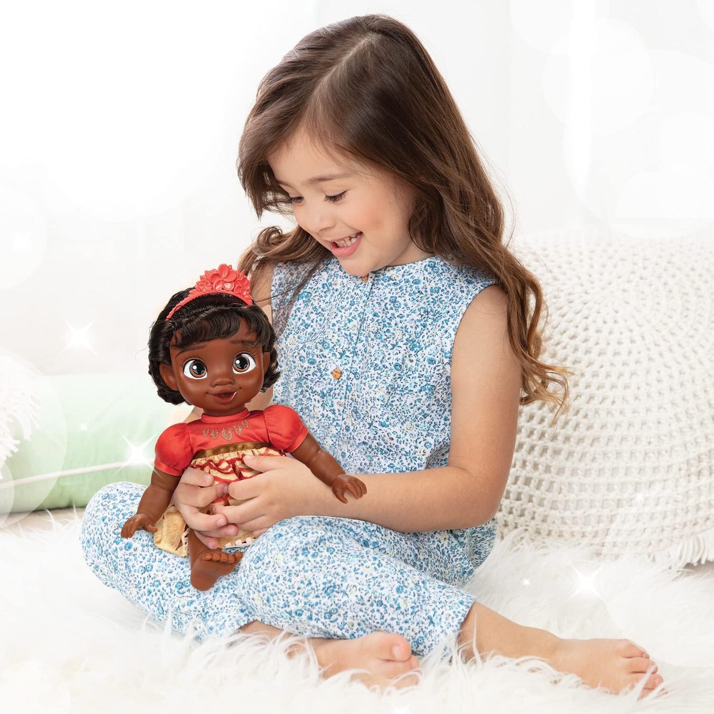 Disney - Muñeca de la princesa Baby Moana Baby de lujo con tiara