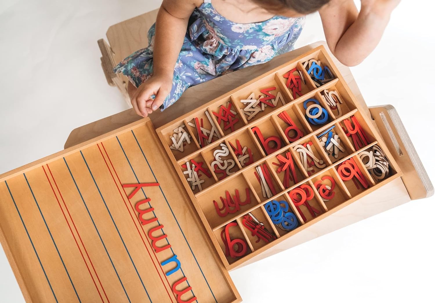 Letras de madera del alfabeto móvil Montessori