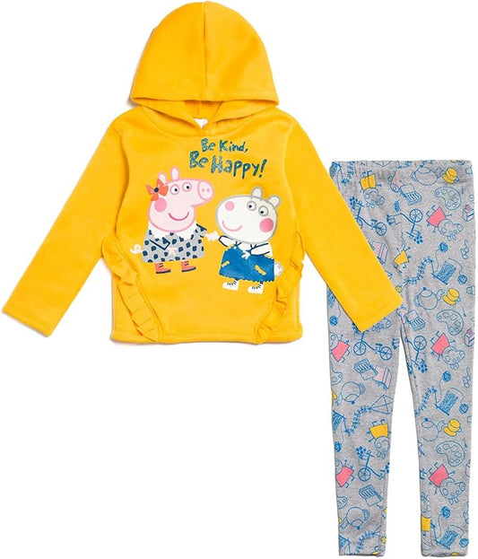 Peppa Pig Conjunto de sudadera con capucha y leggings de forro polar