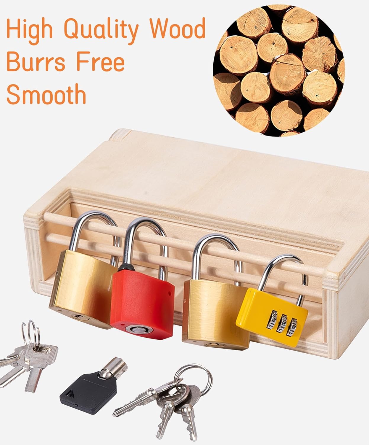 Montessori - Juego de juguetes con cerradura y llave