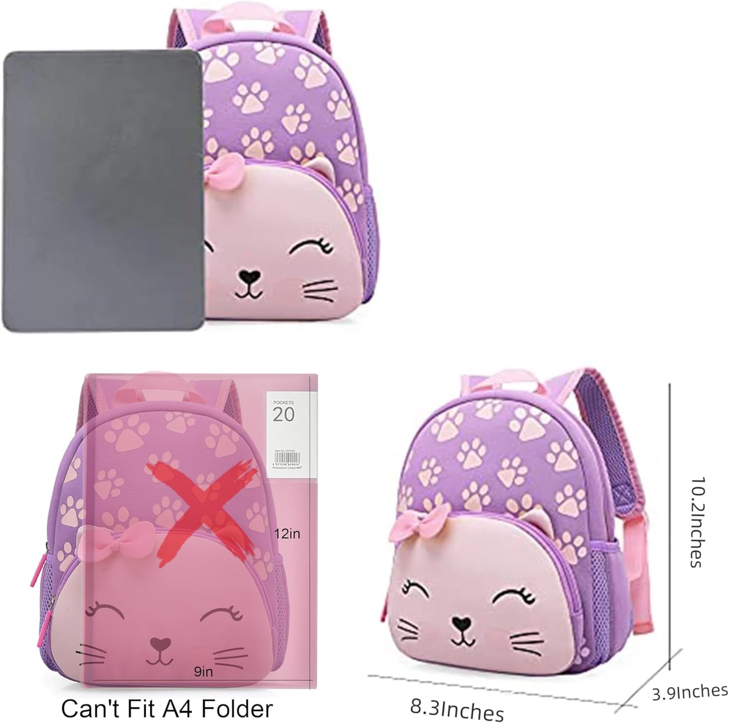 Mochila preescolar 10.2 Pulgadas de alto