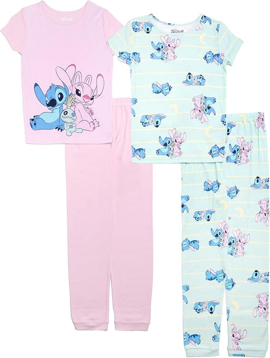 Disney Stitch Conjunto de pijama de algodón de 4 piezas