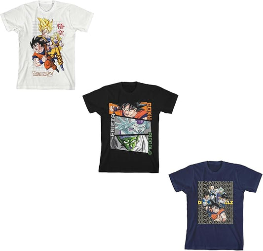 Dragon Ball Z Character Art - Juego de 3 camisetas de manga corta