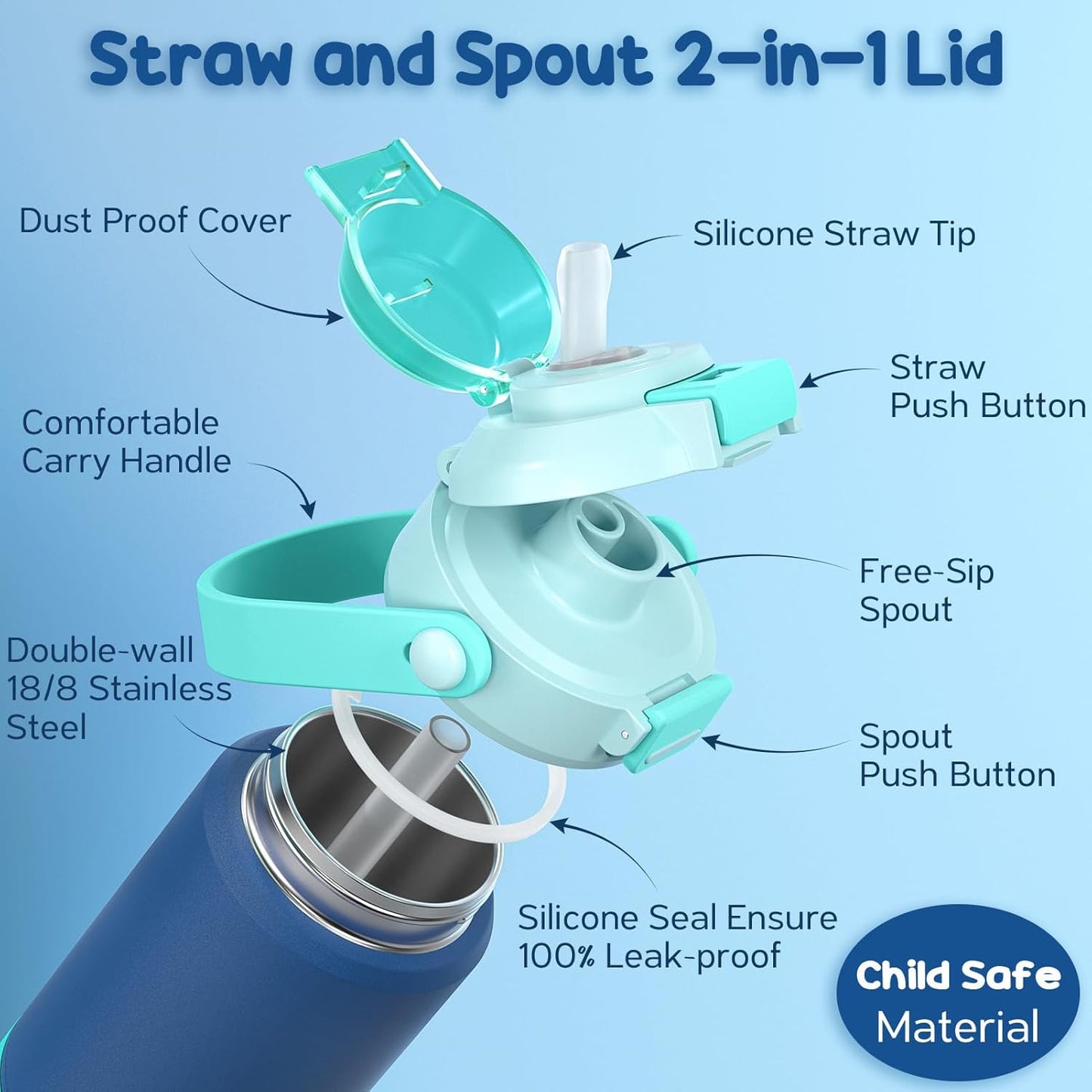 Pack Fimibuke 2 Botella de agua, acero inoxidable 14onz