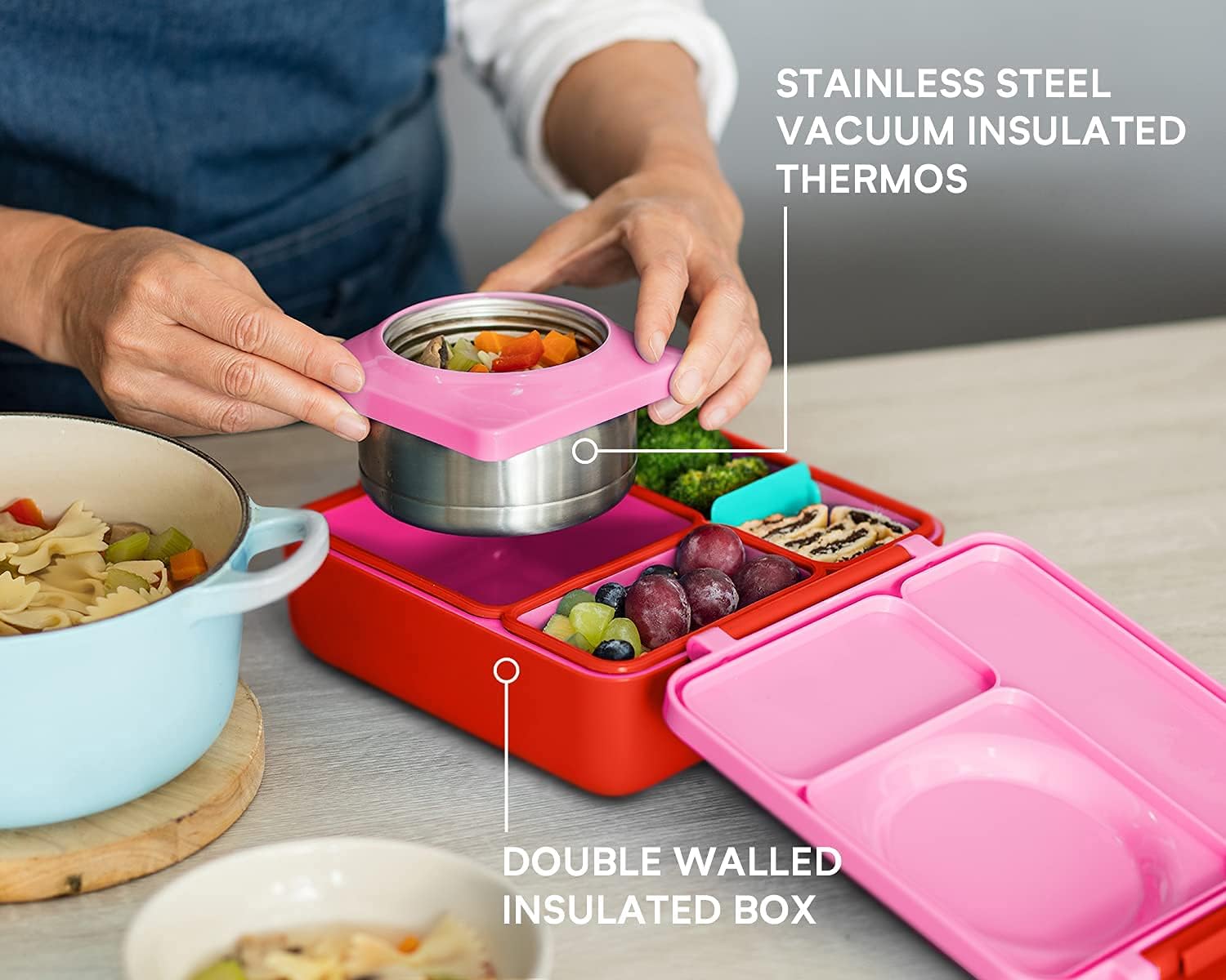 OmieBox Bento - Fiambrera con termo aislante 