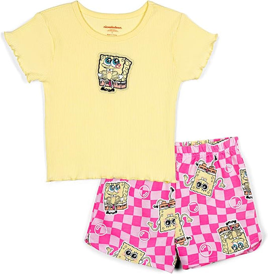 SpongeBob SquarePants Conjunto de camiseta acanalada y pantalones cortos