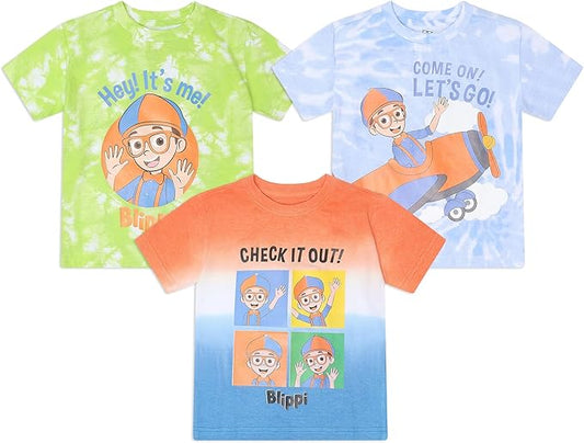 Blippi Moonbug - Paquete de 3 camisetas