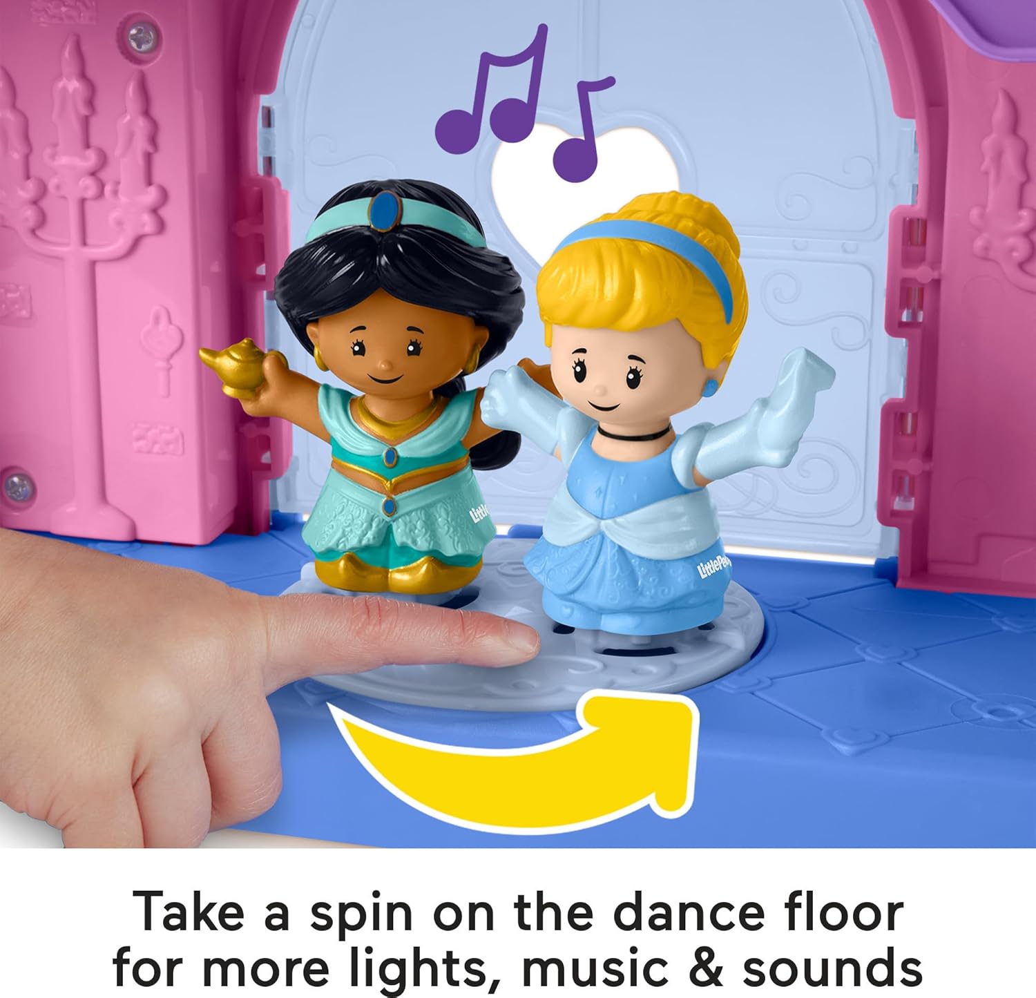 Fisher-Price Little People Disney 100 Princess Castillo mágico con música, luces y bailarín