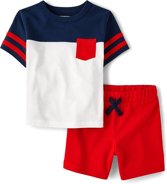 The Children's Place Conjunto de 2 piezas de camiseta y pantalones cortos