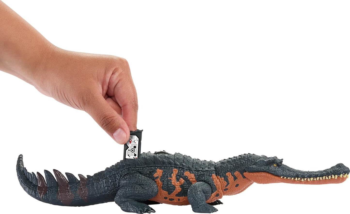 Mattel Jurassic World - Figura de dinosaurio Gryposuchus Wild Roar con sonido de rugido