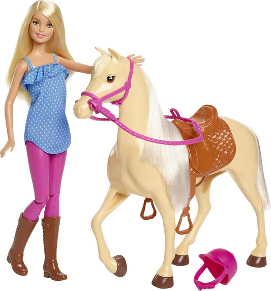 Barbie - Conjunto de muñeca y caballo de juguete