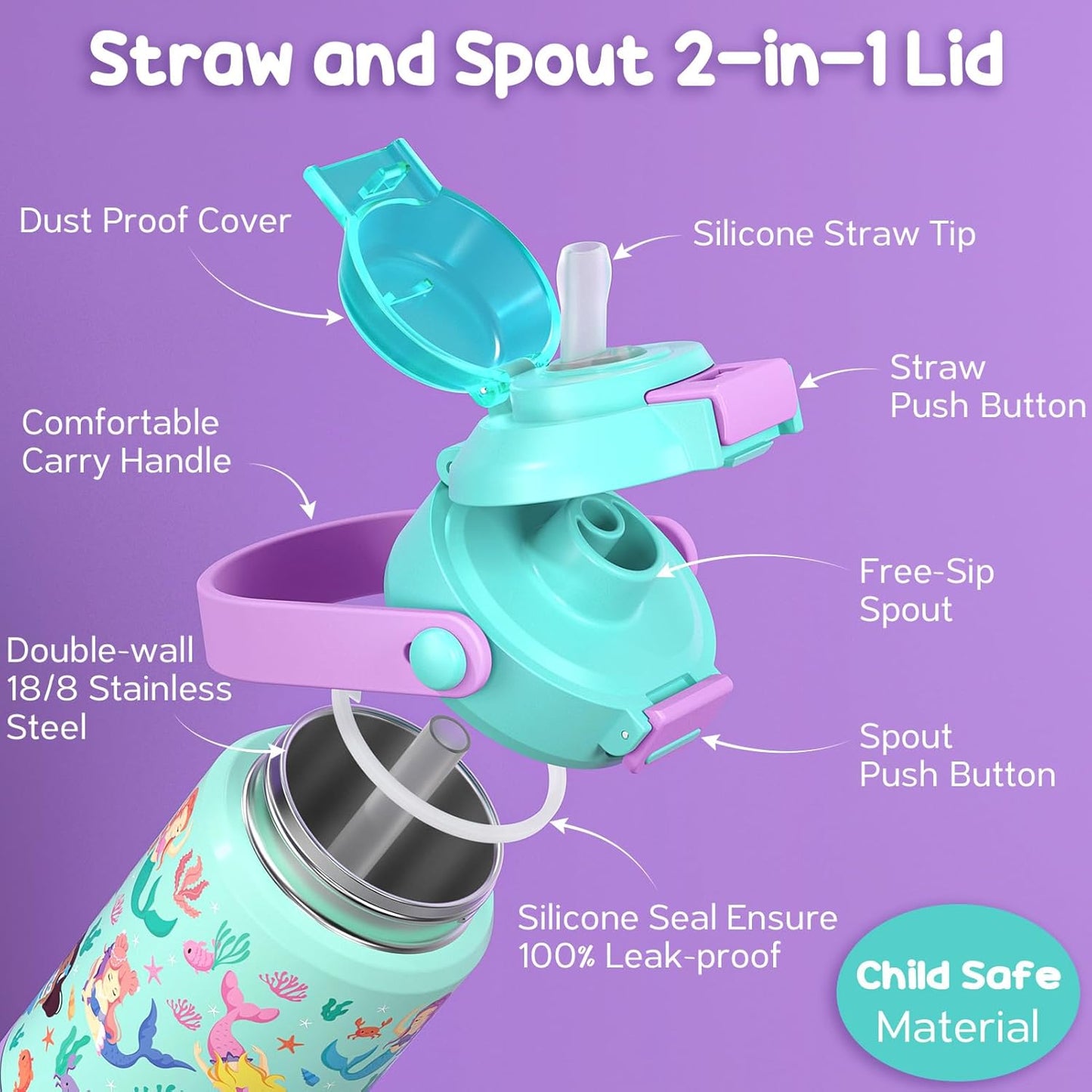 Pack Fimibuke 2 Botella de agua, acero inoxidable 14onz