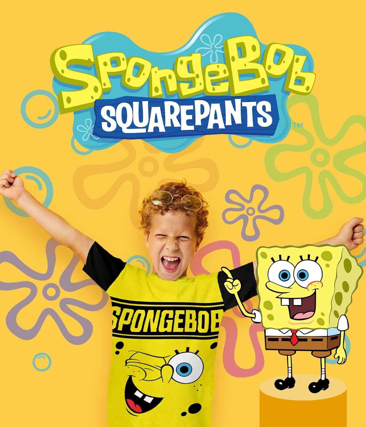 Spongebob Squarepants Graphic T-Shirt (Sets) Patrick Star Squidward Plankton Gary Outfit Tee Toddler/Birthday to Kids Clothes