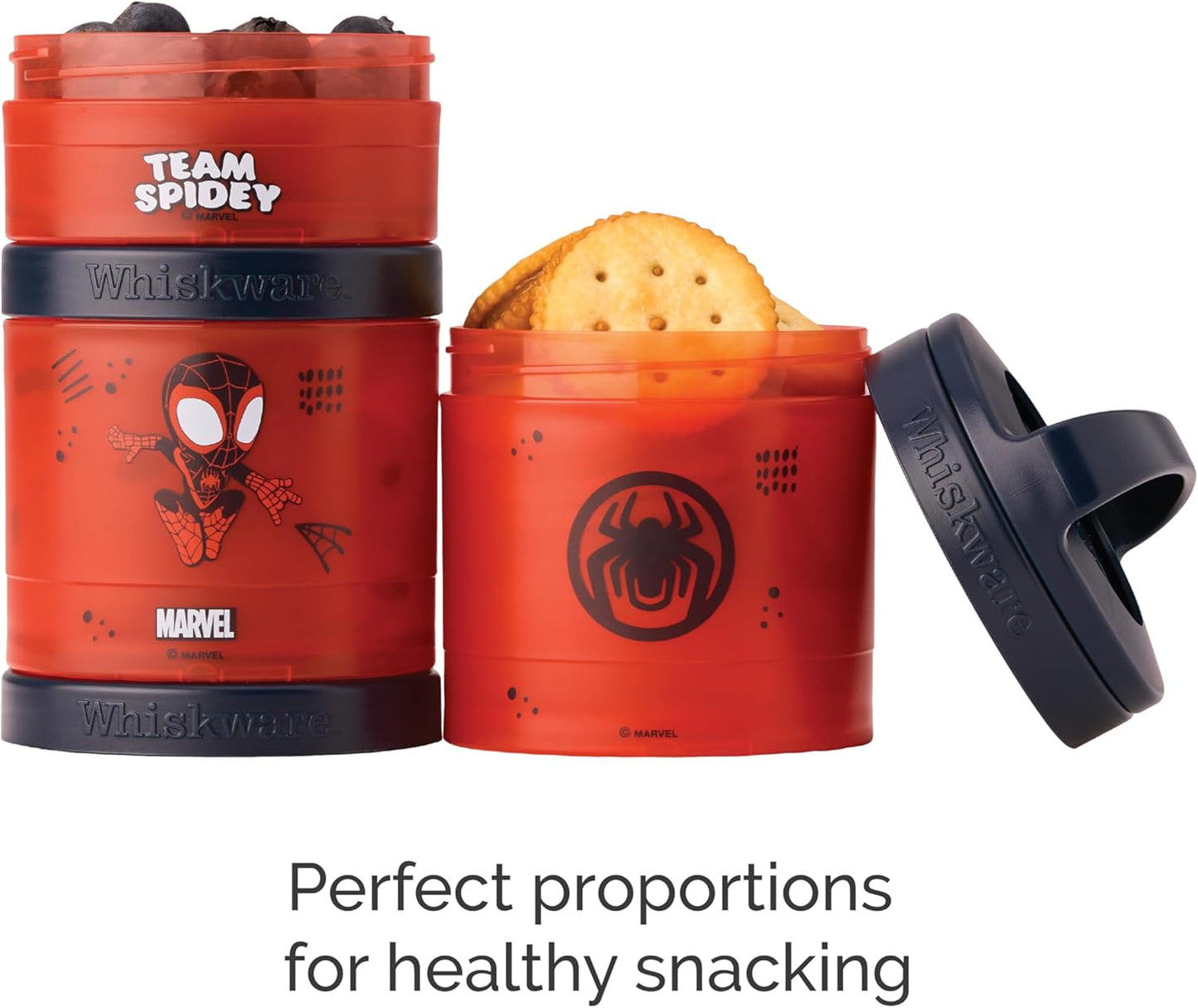 Whiskware Spiderman - Contenedores apilables para aperitivos Spidey