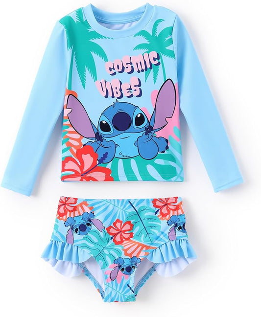 Disney Stitch - Traje de baño de manga larga de dos piezas