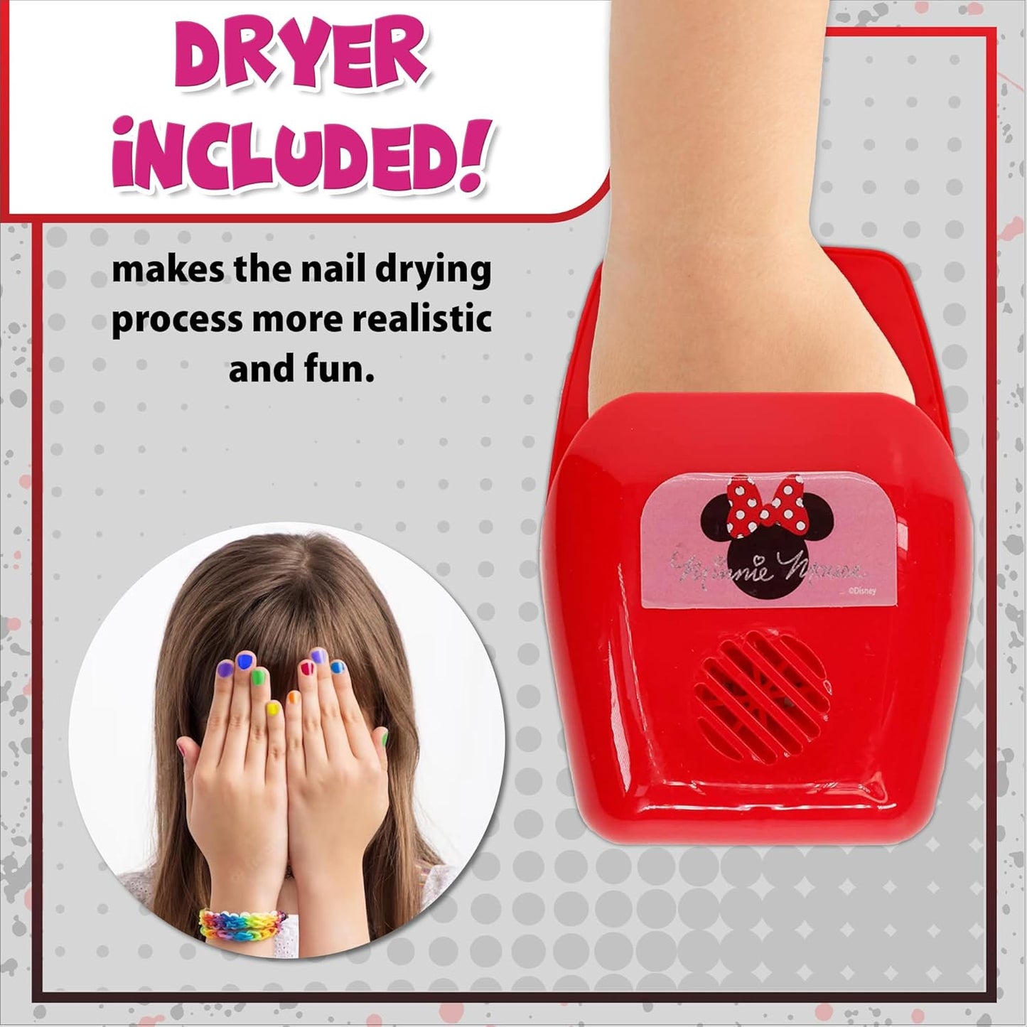 Juego de esmaltes de uñas seguros a base de agua de Minnie Mouse de Disney