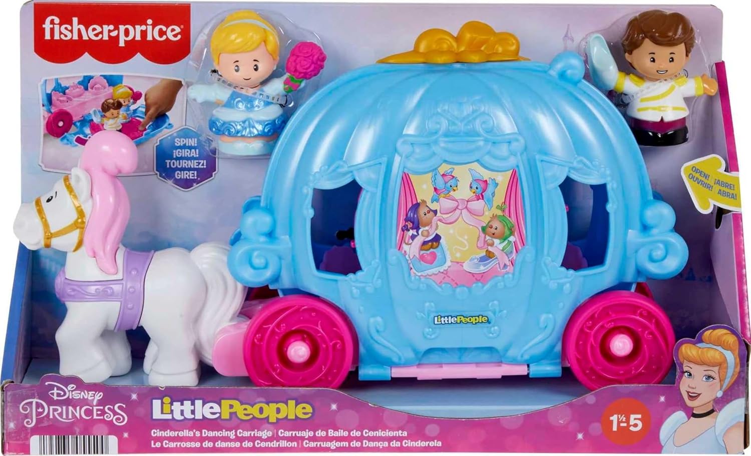 Fisher-Price Little People - Juego de carruaje bailarín de la princesa de Disney