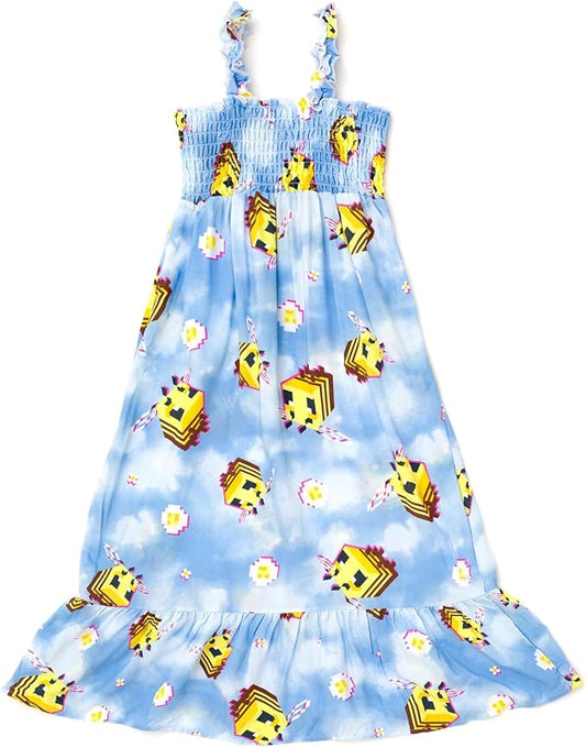 Minecraft Vestido largo fruncido