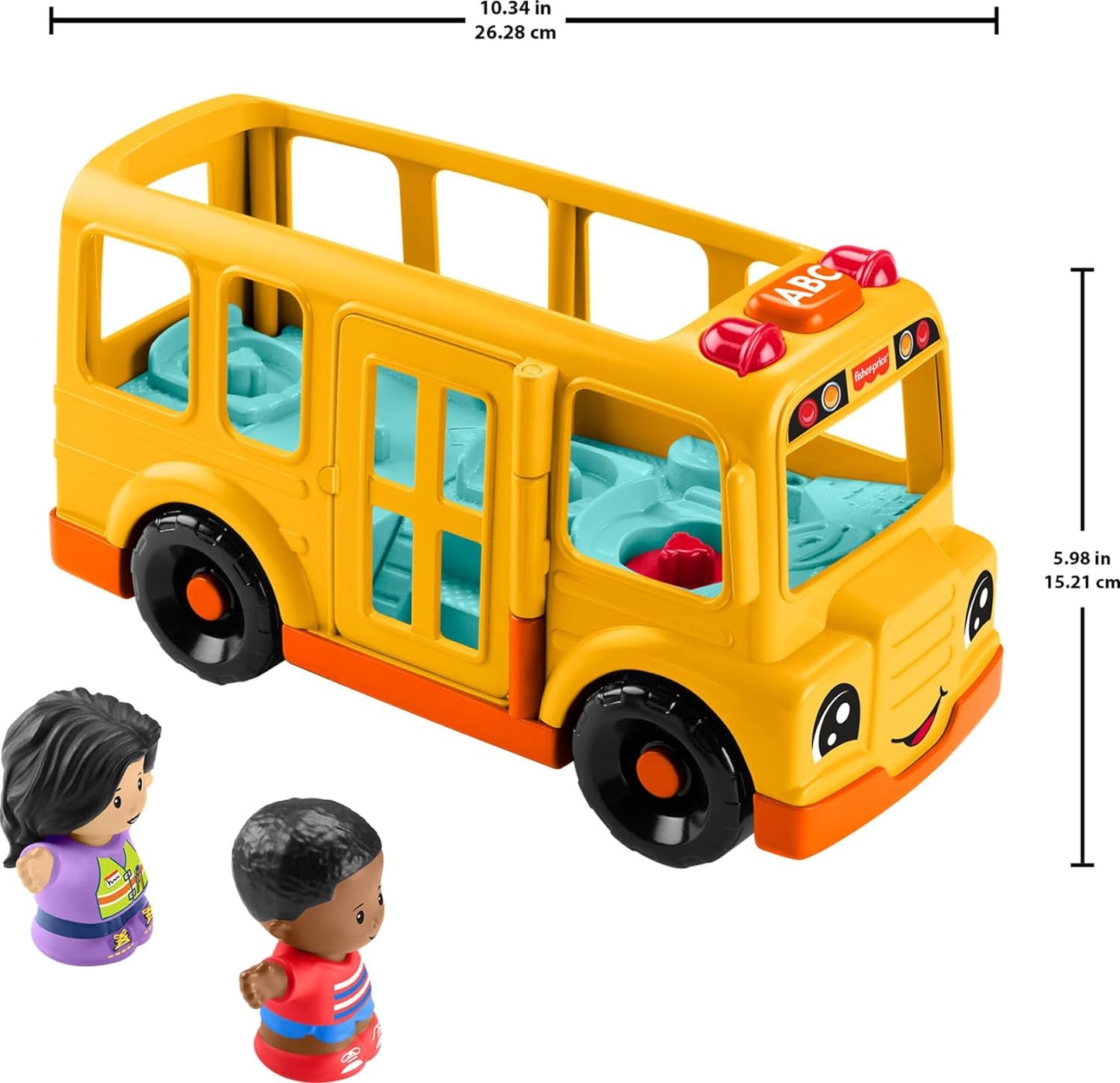 Fisher-Price Little People - Bus escolar de juguete para niños pequeños con 2 figuras