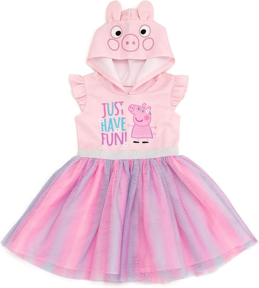 Peppa Pig Vestido de tul de malla para niñas pequeñas