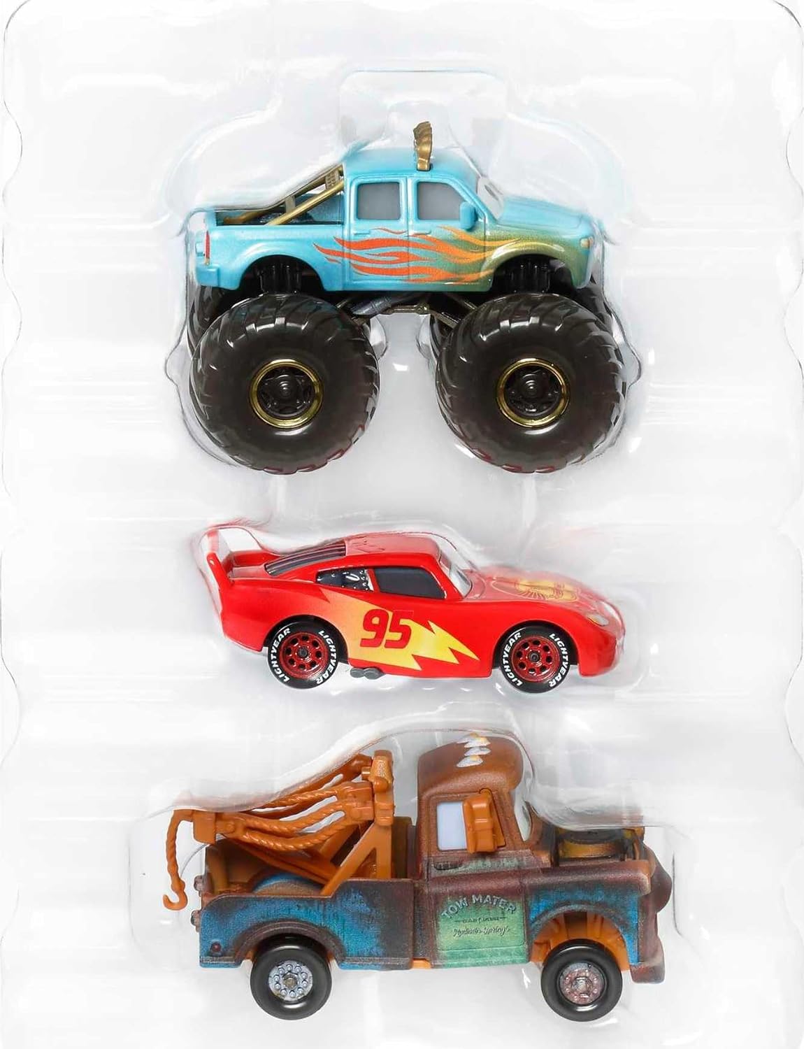 Mattel Disney Pixar Cars Mini Racers - Paquete de 3 autos y camiones