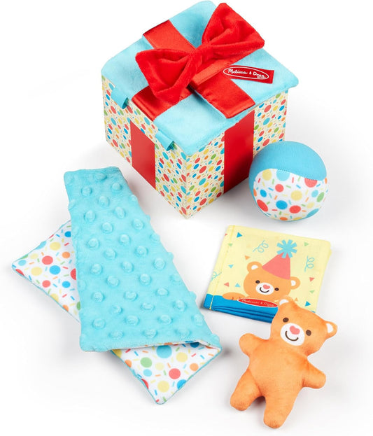 Melissa & Doug Caja de regalo sorpresa de madera, juguete infantil (5 piezas)
