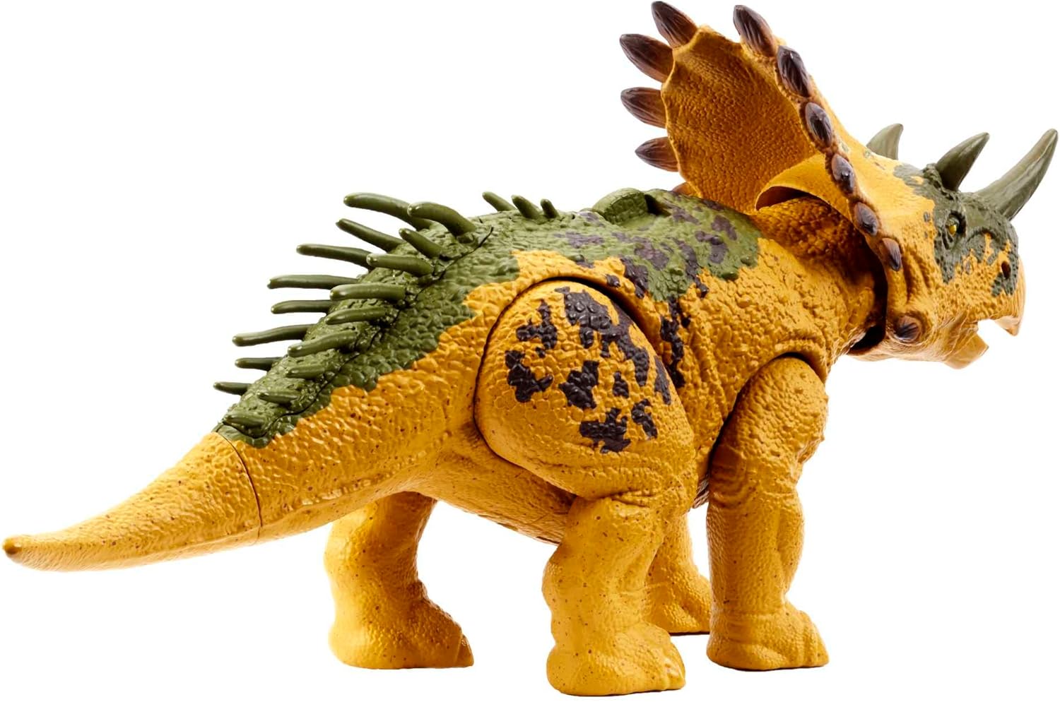 Mattel Jurassic World - Juguete de dinosaurio rugido salvaje con sonido y movimiento de ataque, figura de acción Regaliceratops Posable