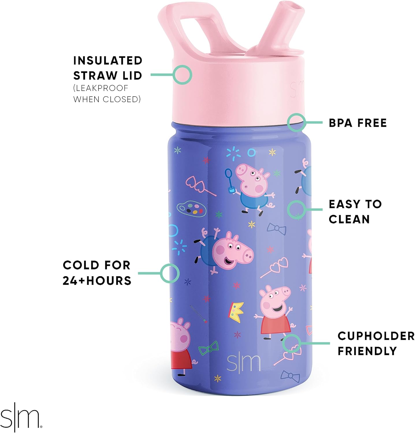 Simple Modern, Peppa Pig - Botella de agua 