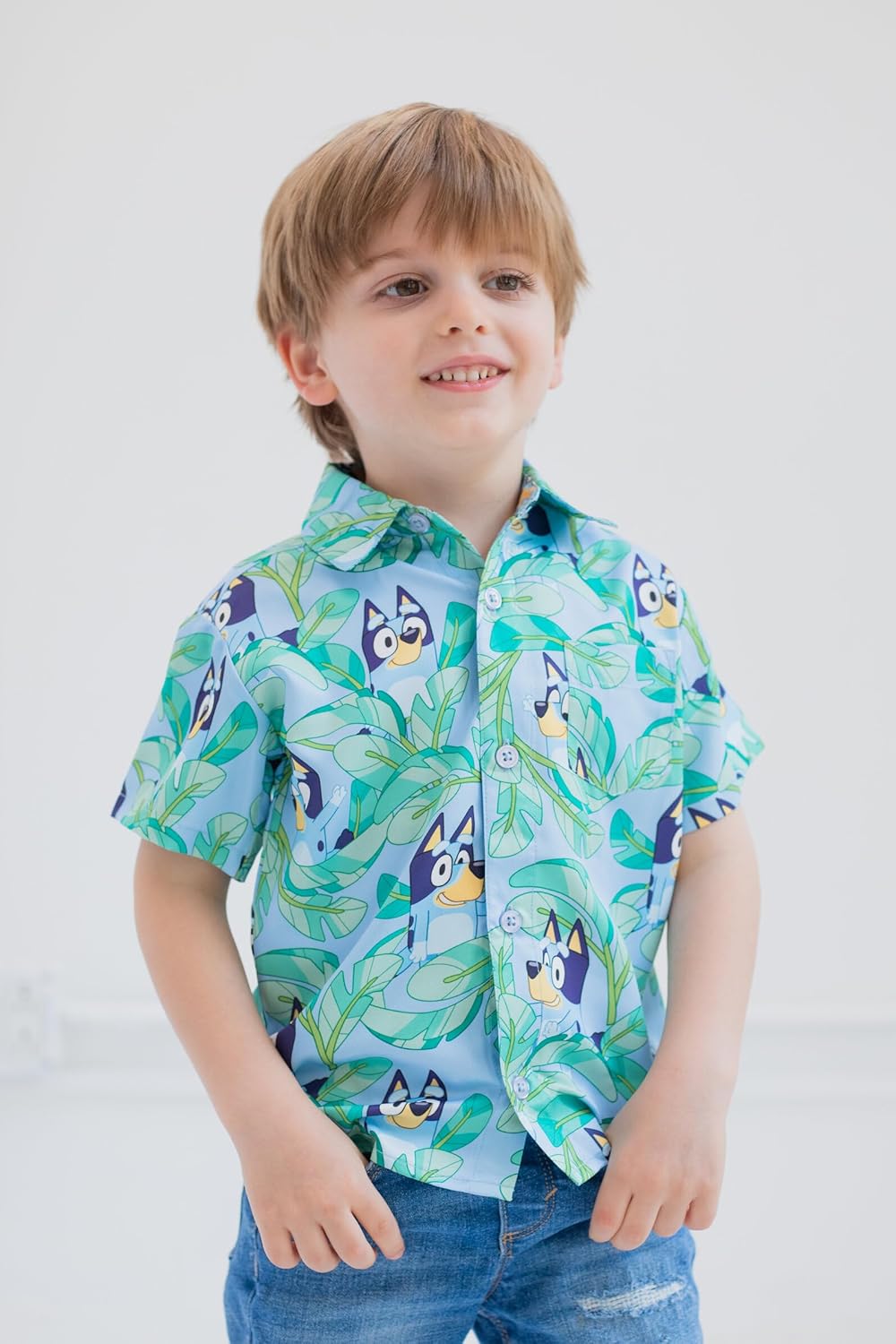 Bluey Camisa de vestir hawaiana