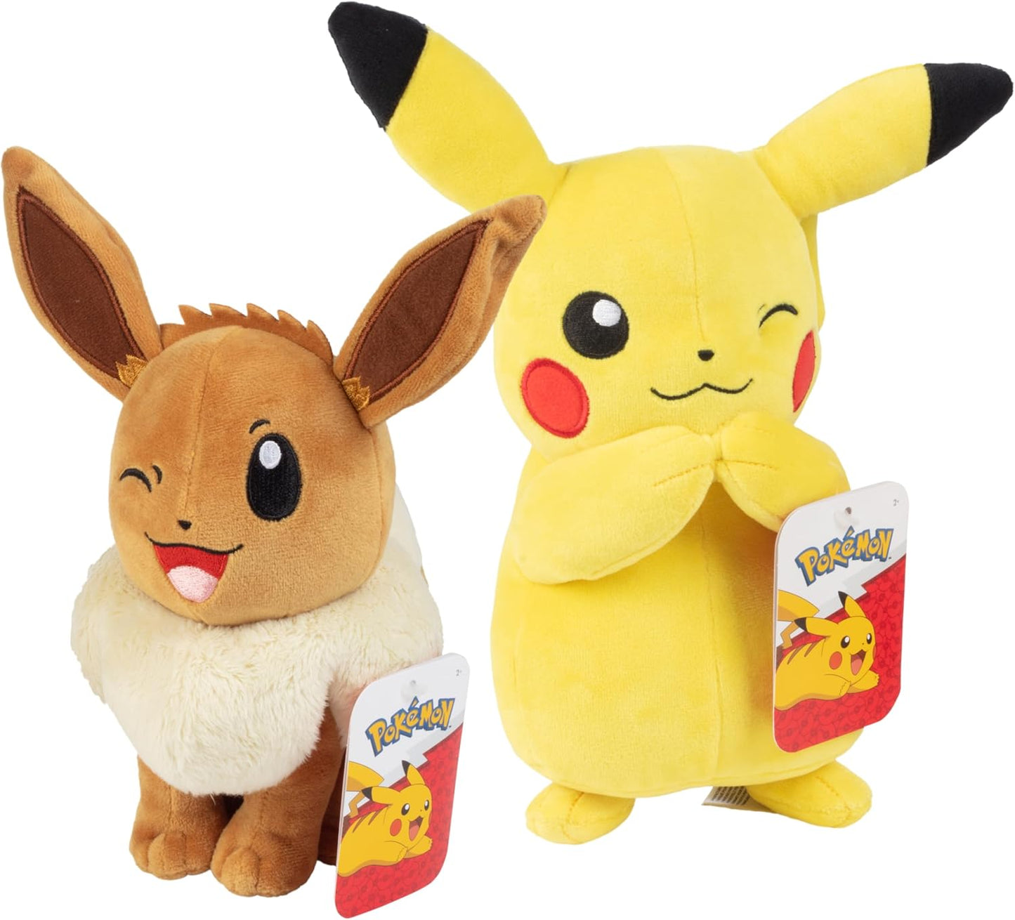 Pokemon Peluche de Eevee & Pikachu de 8 pulgadas, paquete de 2