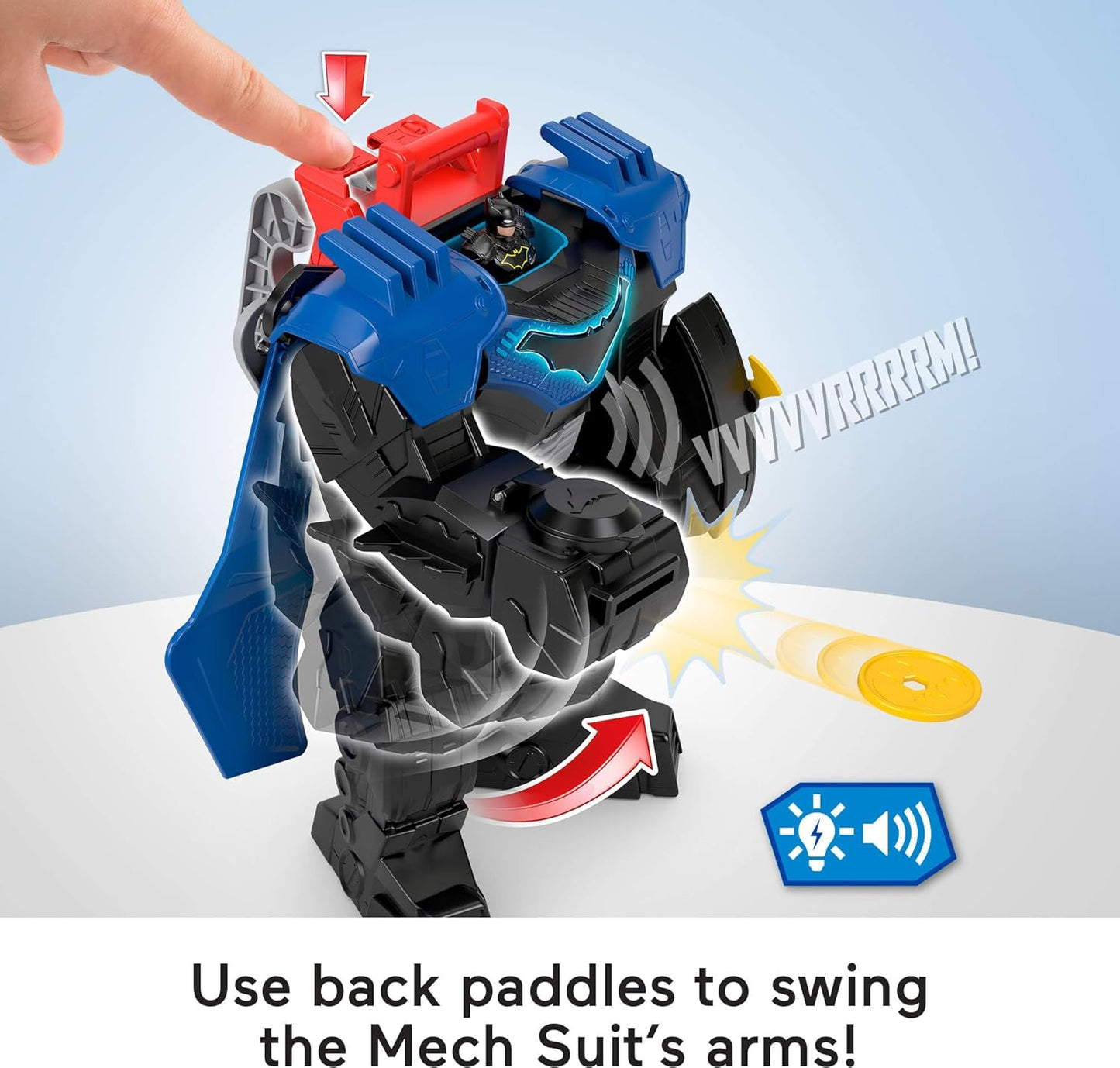 Fisher-Price Imaginext DC Super Friends, Batman Flight Mech con luces, movimiento de sonidos y figura de acción