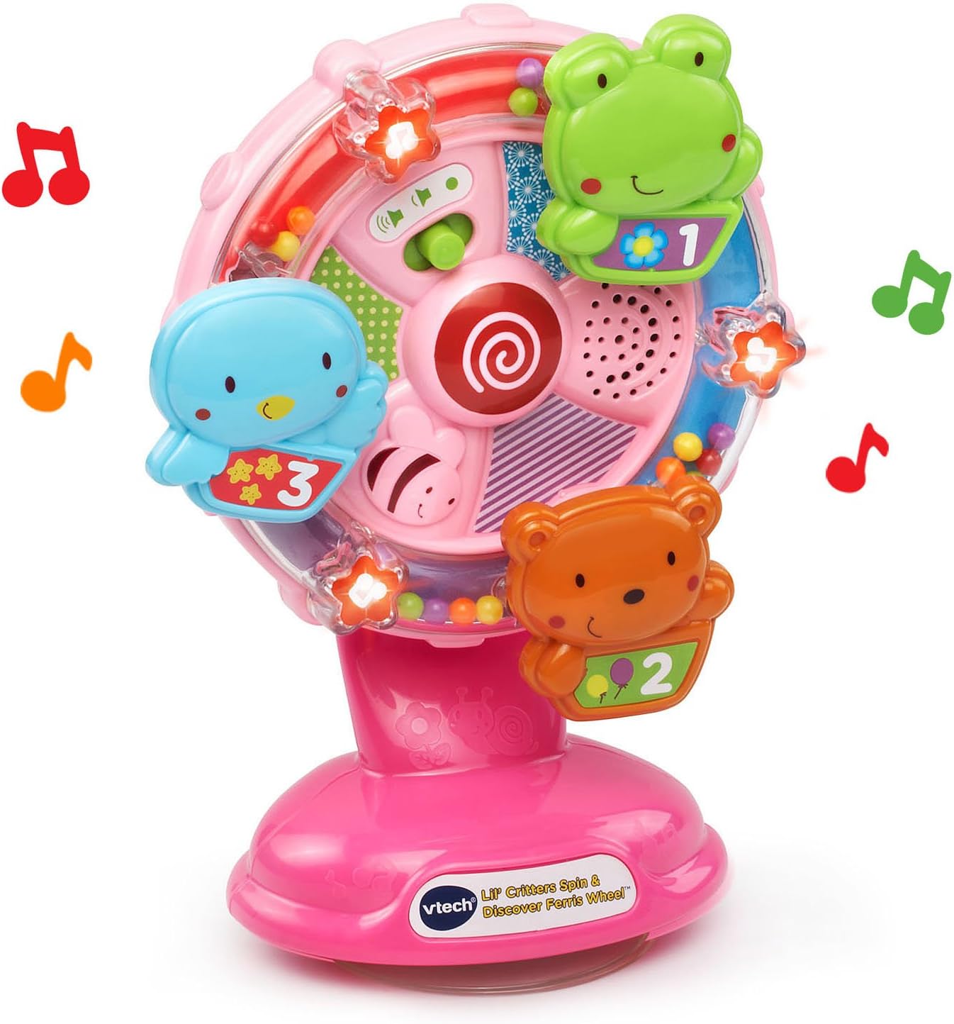 VTech Lil' Critters Gira y descubre las ruedas de la fortuna, rosa