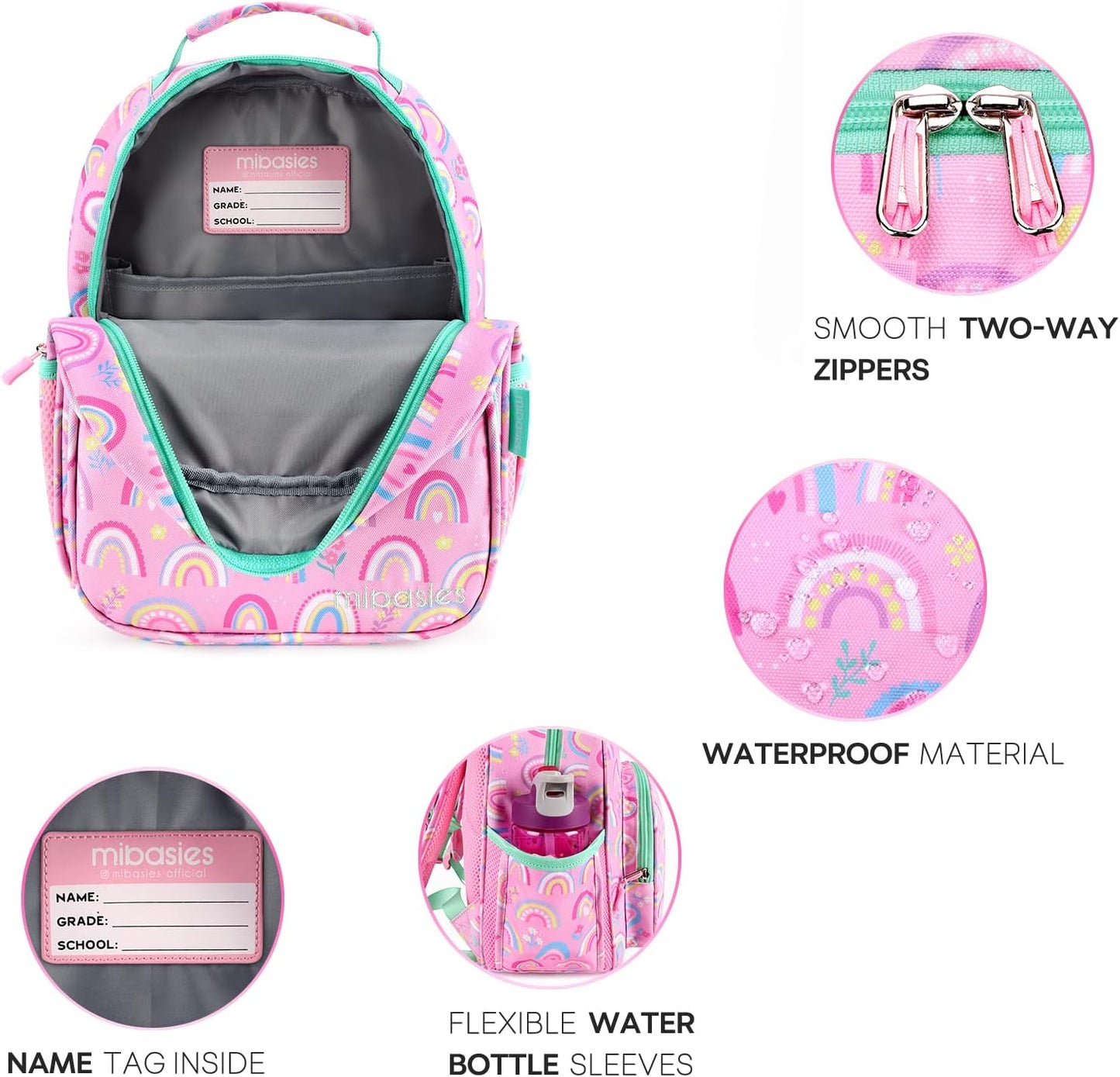 mibasies Mochila 12 pulgadas de alto