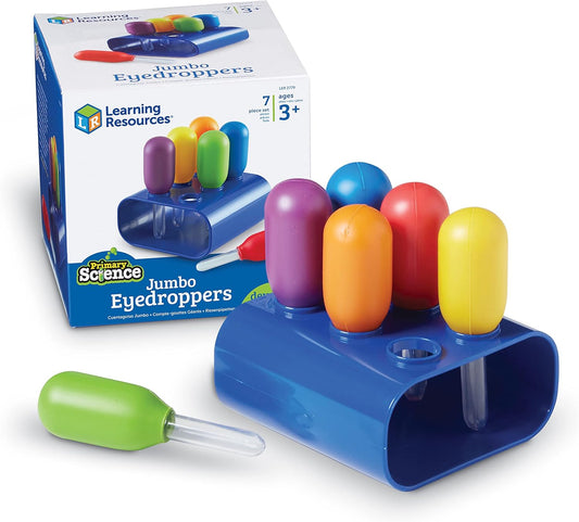 Learning Resources juego de 6 goteros jumbo con soporte