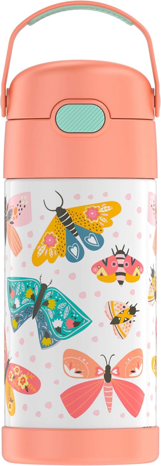 THERMOS FUNTAINER - Botella de agua con pajilla, 12 onzas