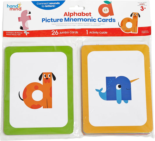 hand2mind Tarjetas mnemotécnicas con imagen del alfabeto