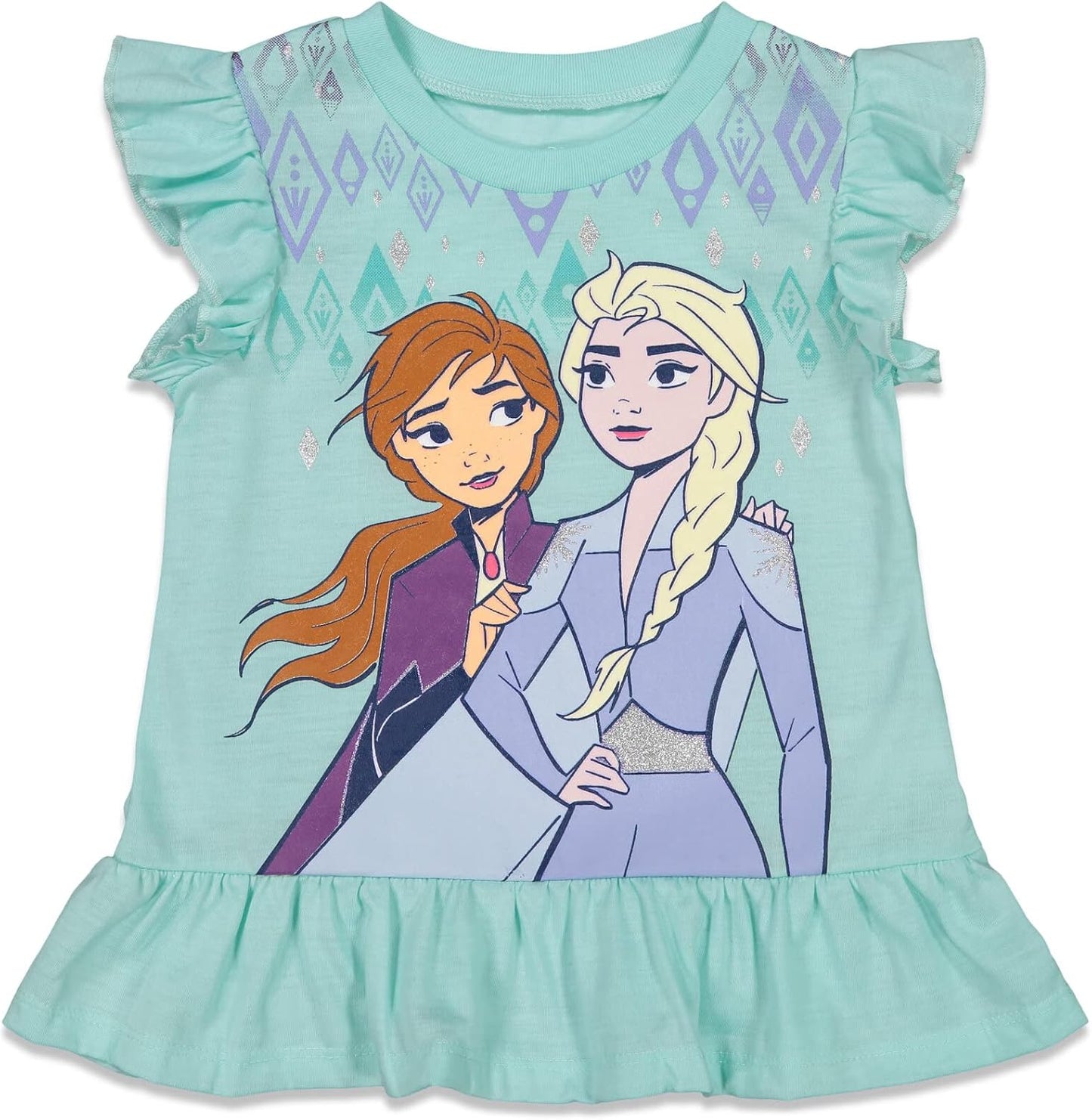 Disney Frozen Princess Anna Elsa - Conjunto de camiseta y pantalones 