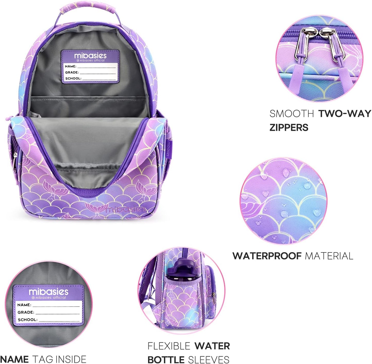 mibasies Mochila 12 pulgadas de alto