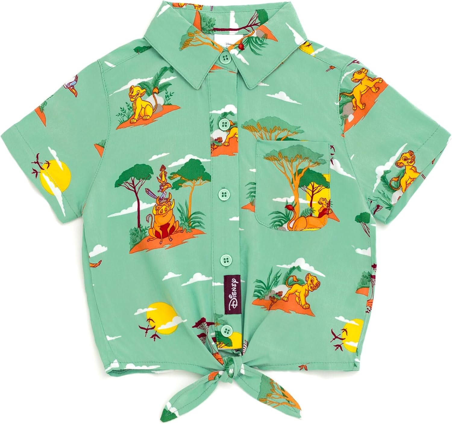 Camisa hawaiana con botones de Simba Nala Timon Pumbaa Mufasa Zazu